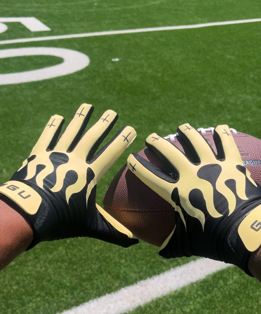 "Don't Panic" Flame (Gen 1) Football Gloves