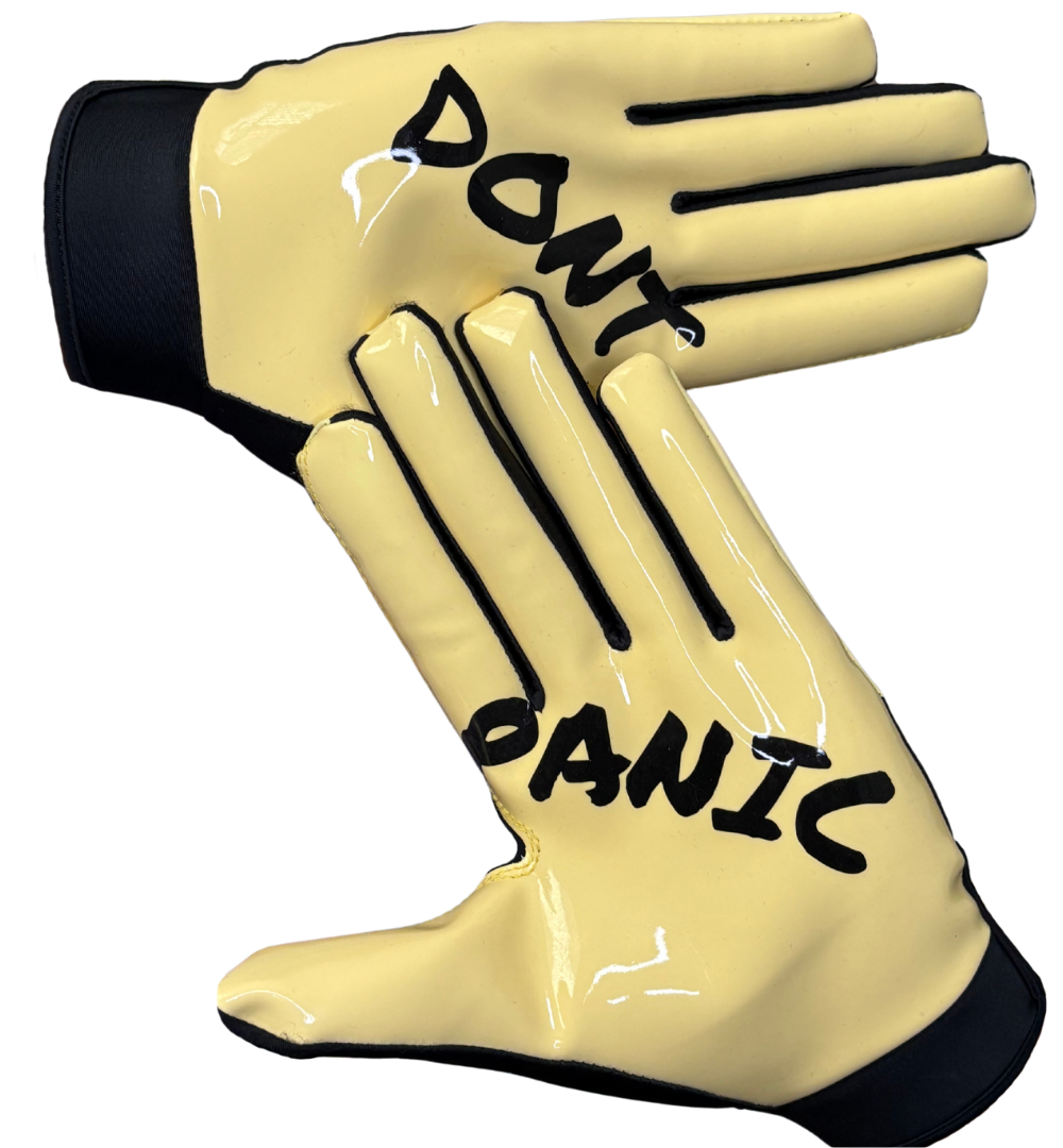 "Don't Panic" Flame (Gen 1) Football Gloves - Image 2